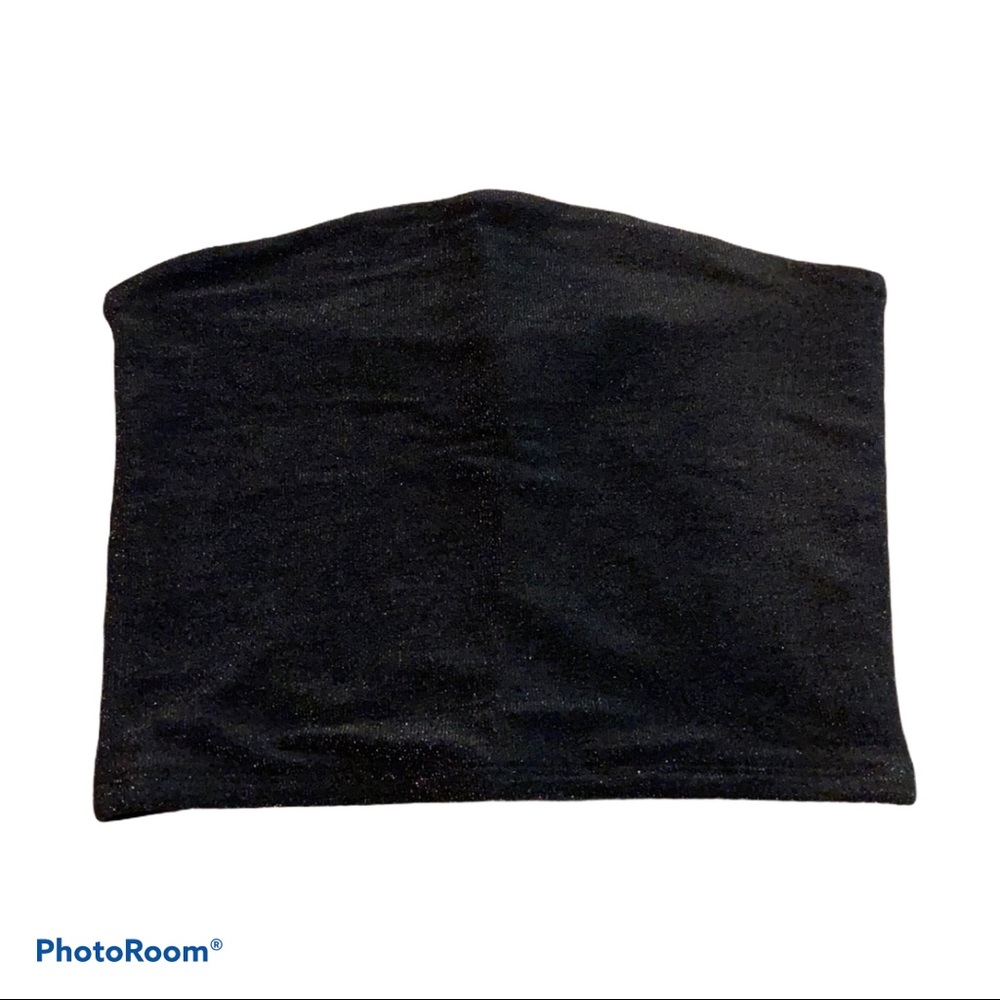 Wild Fable Black Sparkly Cropped Tube Top Small